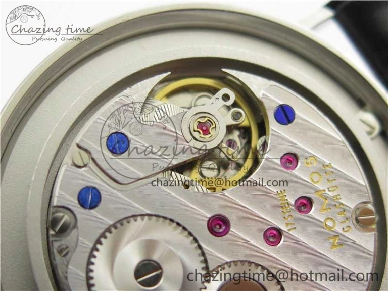 Tangente Automatic 38mm SS MKS 1:1 Best Edition White Dial Red 12 Marker on Black Leather Strap A23J