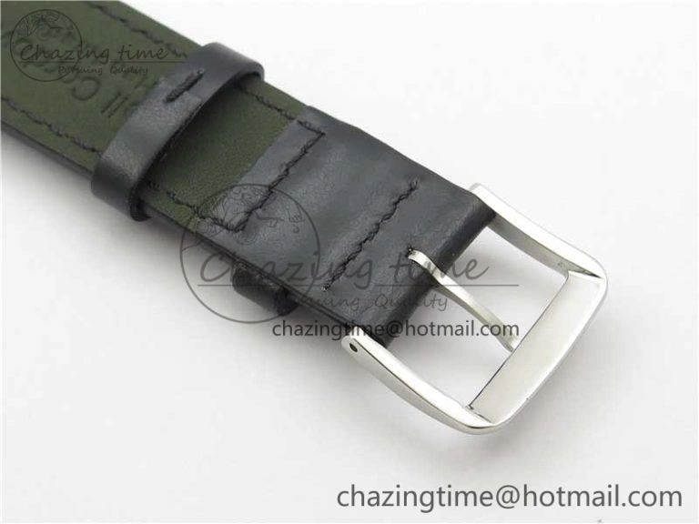 Tangente Automatic 38mm SS MKS 1:1 Best Edition White Dial Red 12 Marker on Black Leather Strap A23J
