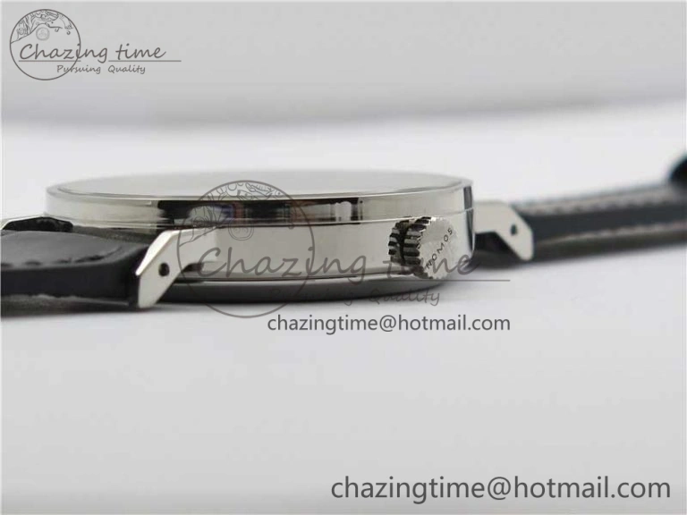 Tangente Automatic 38mm SS MKS 1:1 Best Edition White Dial Red 12 Marker on Black Leather Strap A23J