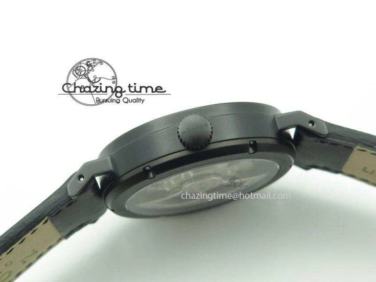 Tangente DLC Case White Dial On Black Leather Strap A2813