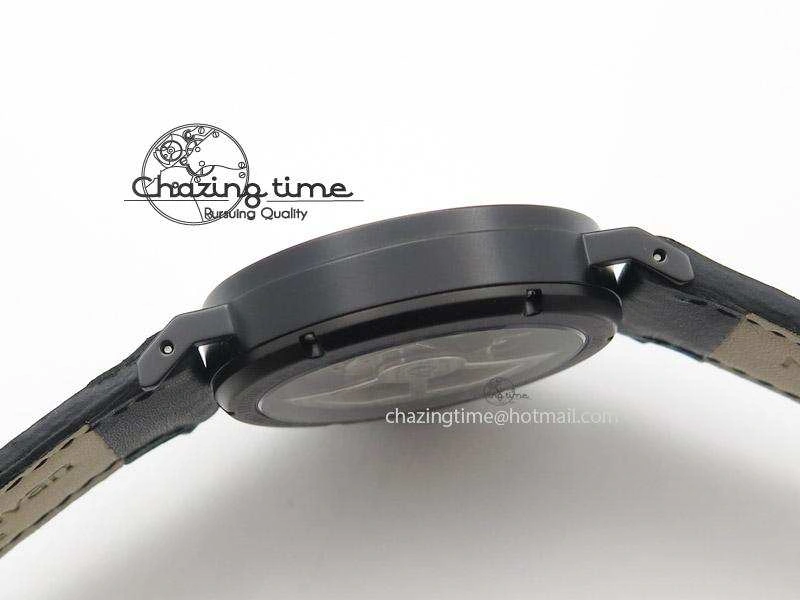 Tangente DLC Case White Dial On Black Leather Strap A2813