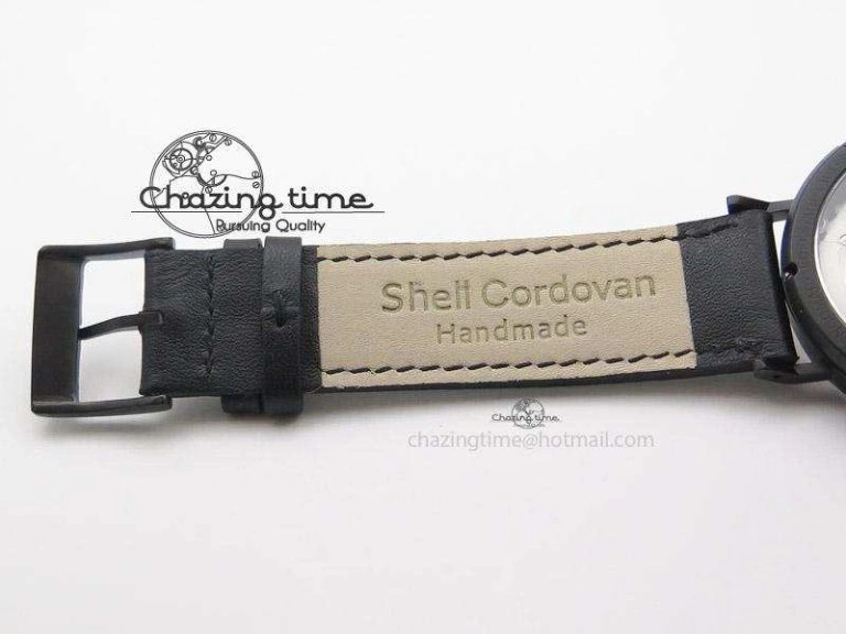 Tangente DLC Case White Dial On Black Leather Strap A2813