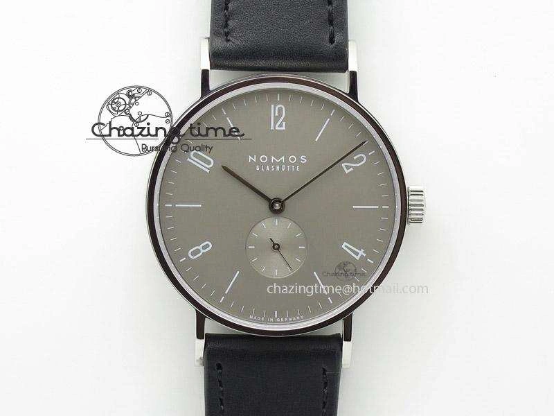 Tangente SS Grey Dial On Black Leather Strap A2813