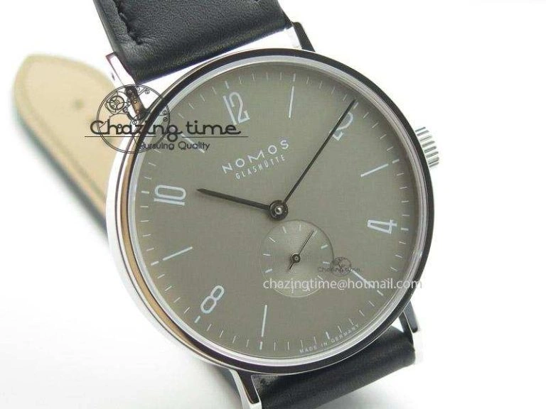 Tangente SS Grey Dial On Black Leather Strap A2813