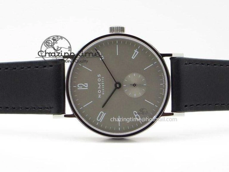 Tangente SS Grey Dial On Black Leather Strap A2813