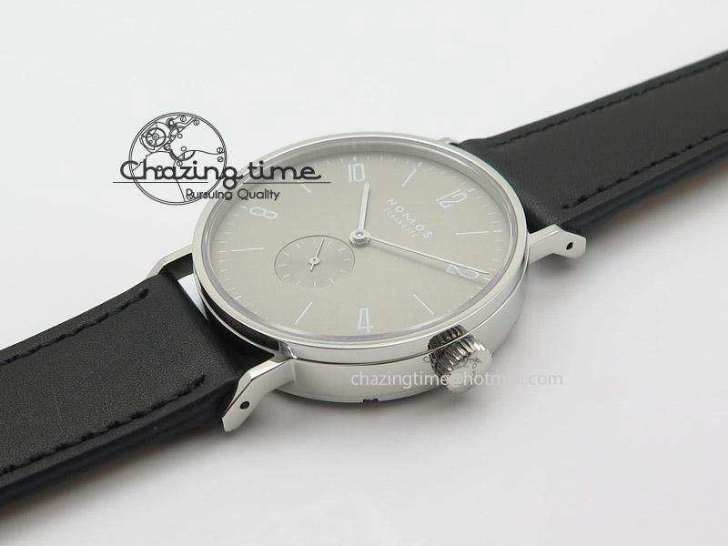 Tangente SS Grey Dial On Black Leather Strap A2813