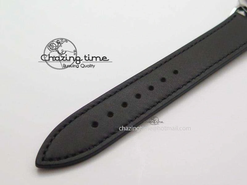 Tangente SS White Dial On Blue Number Markers Red Handset On Black Leather Strap A2813