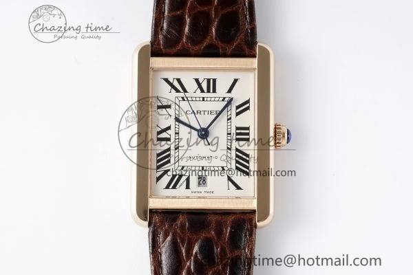 Tank 41 RG APSF 1:1 Best Edition White Dial on Brown Leather Strap MIYOTA 9015