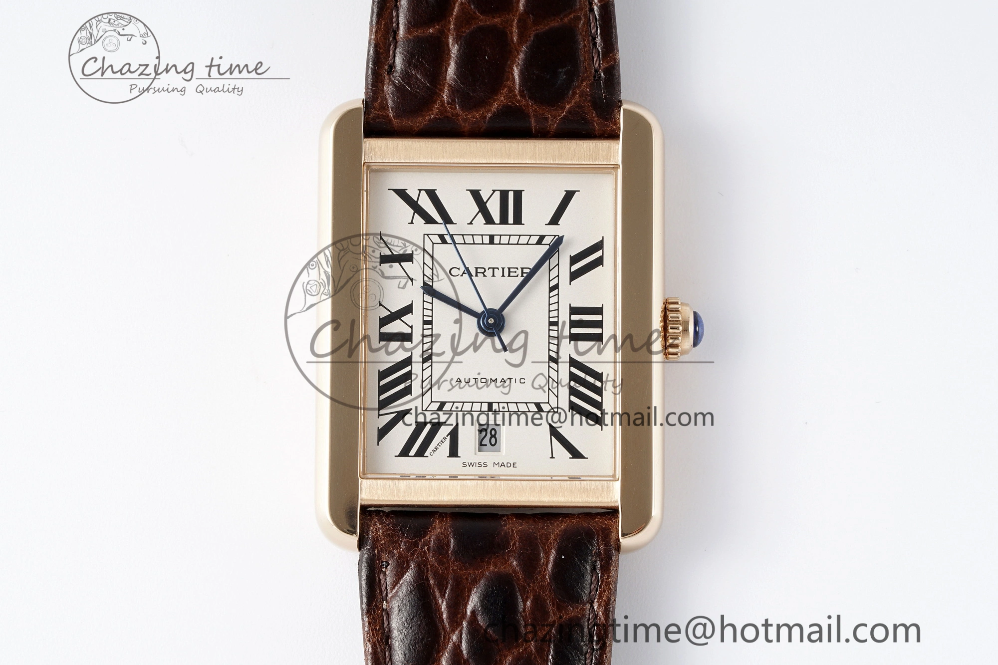 Tank 41 RG APSF 1:1 Best Edition White Dial on Brown Leather Strap MIYOTA 9015