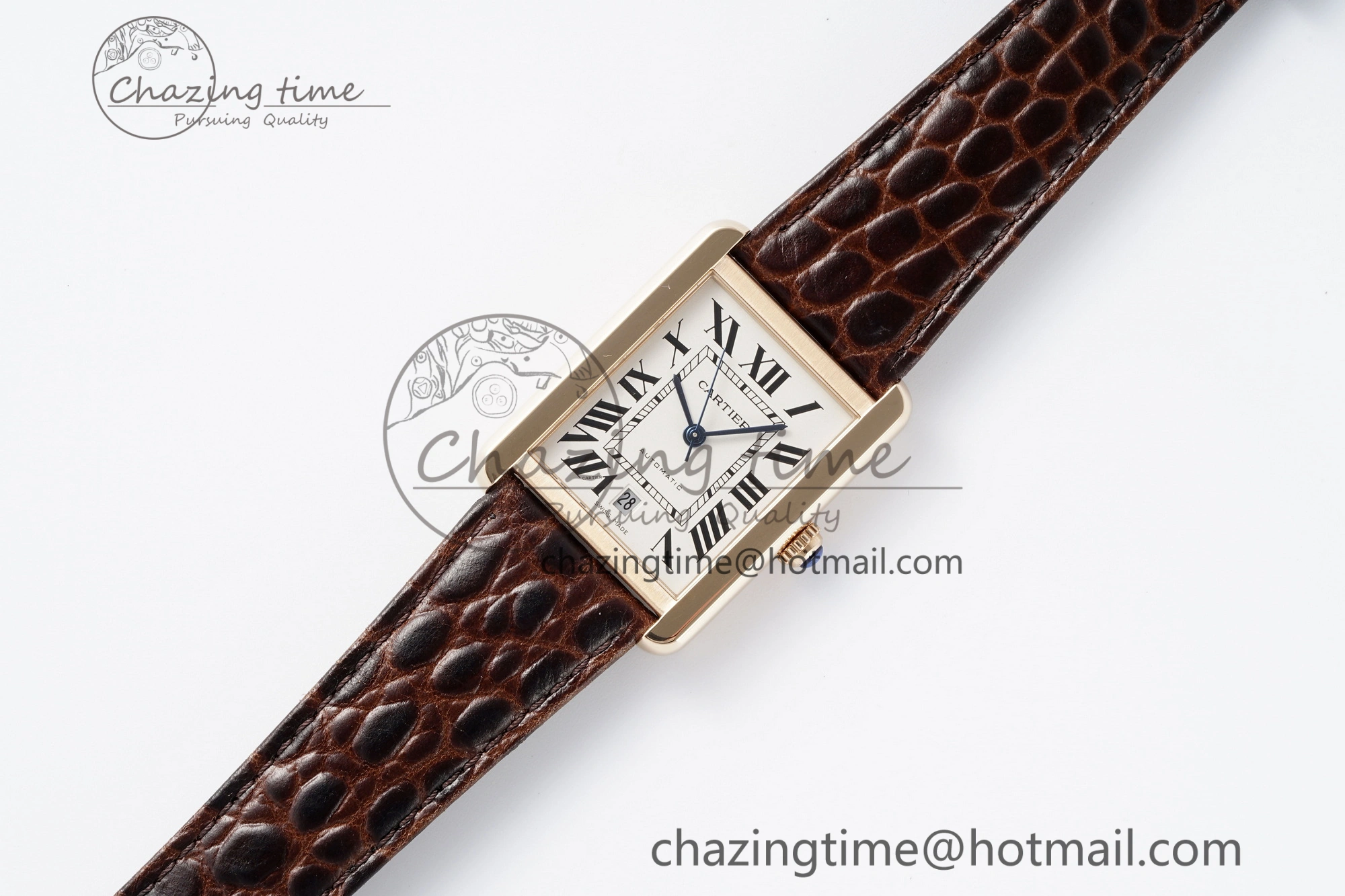 Tank 41 RG APSF 1:1 Best Edition White Dial on Brown Leather Strap MIYOTA 9015