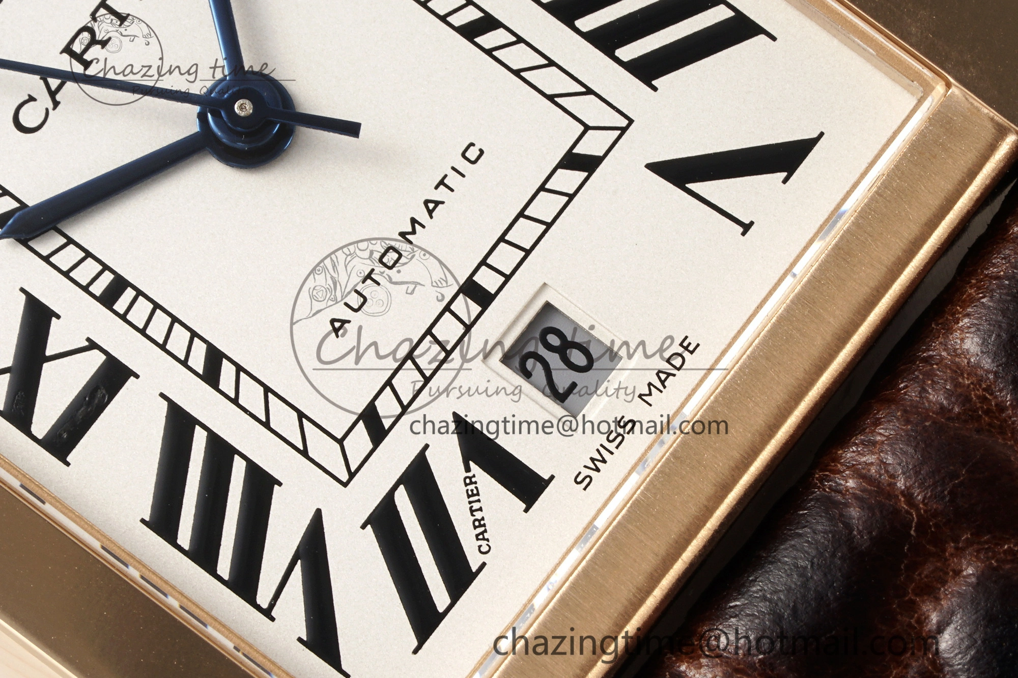 Tank 41 RG APSF 1:1 Best Edition White Dial on Brown Leather Strap MIYOTA 9015