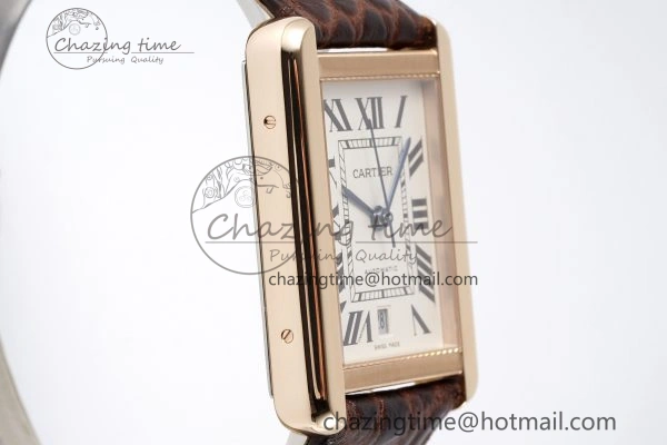 Tank 41 RG APSF 1:1 Best Edition White Dial on Brown Leather Strap MIYOTA 9015