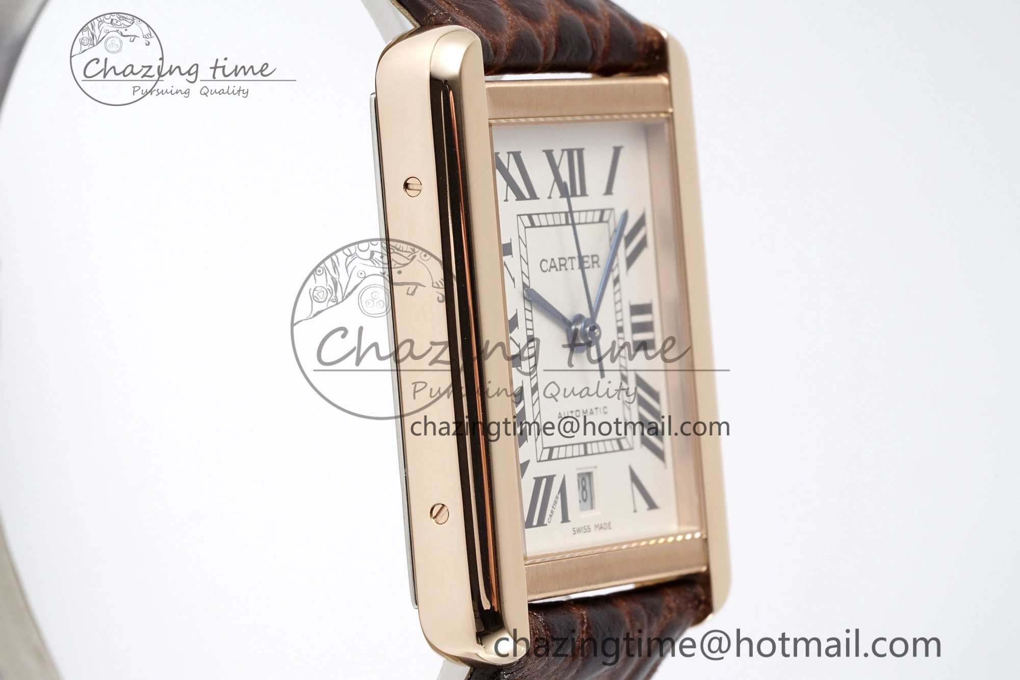 Tank 41 RG APSF 1:1 Best Edition White Dial on Brown Leather Strap MIYOTA 9015
