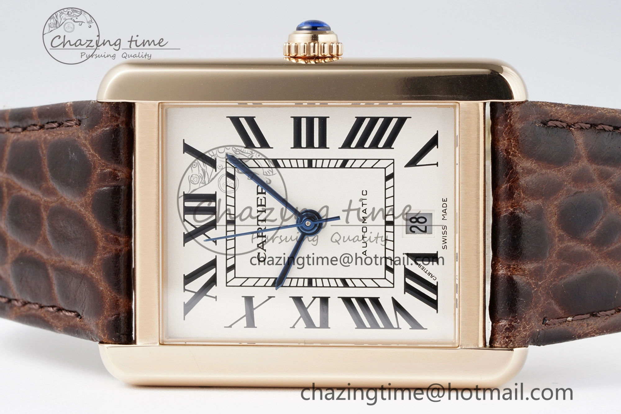 Tank 41 RG APSF 1:1 Best Edition White Dial on Brown Leather Strap MIYOTA 9015