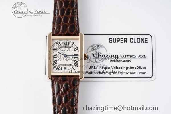 Tank 41 RG APSF 1:1 Best Edition White Dial on Brown Leather Strap MIYOTA 9015