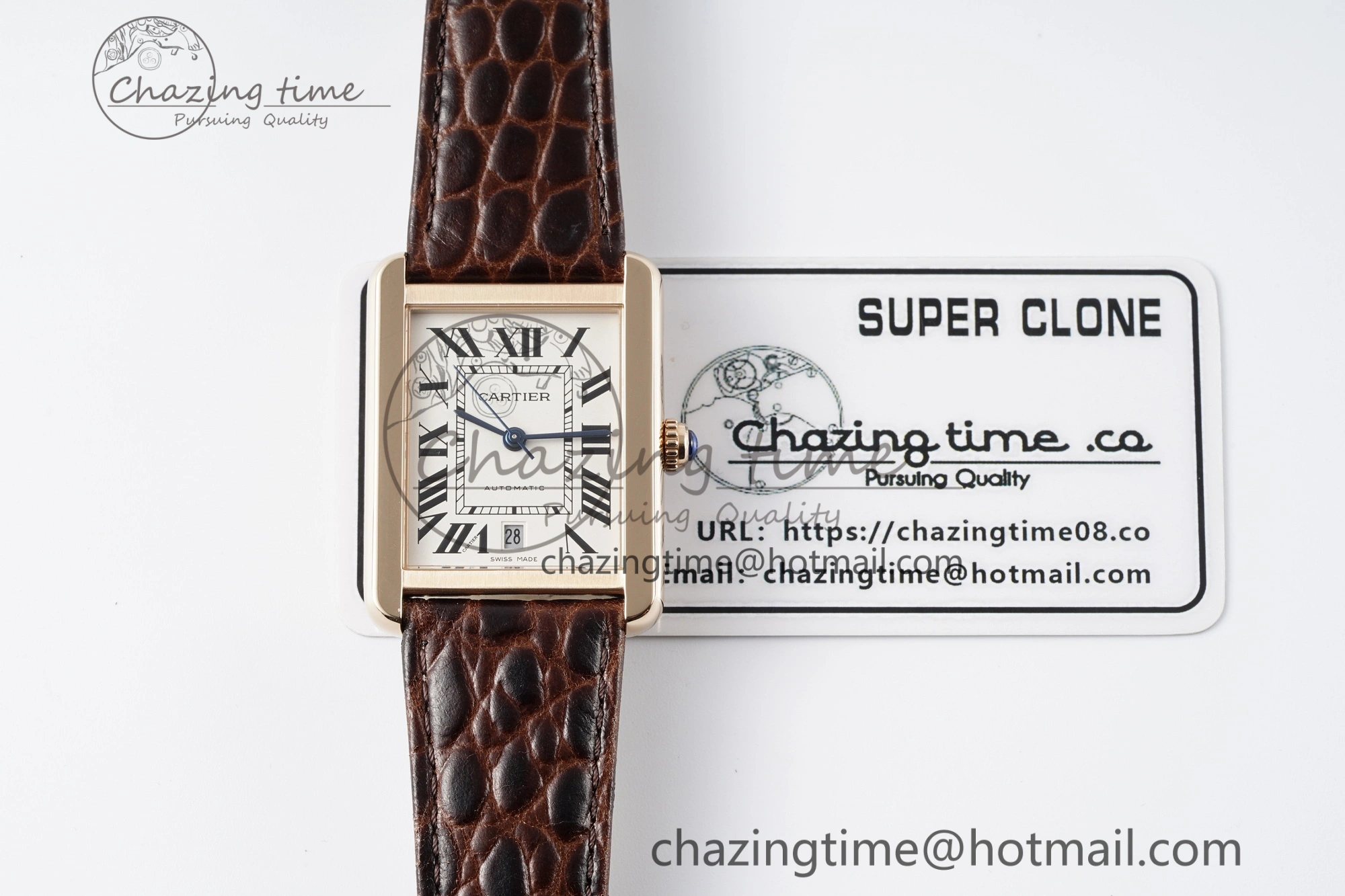 Tank 41 RG APSF 1:1 Best Edition White Dial on Brown Leather Strap MIYOTA 9015