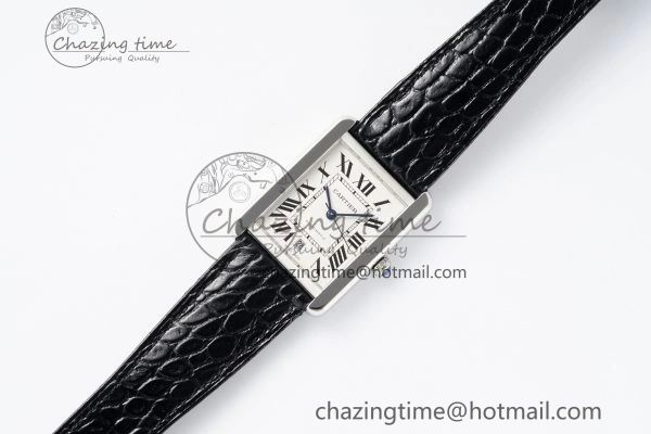 Tank 41 SS APSF 1:1 Best Edition White Dial on Black Croco Leather Strap MIYOTA 9015