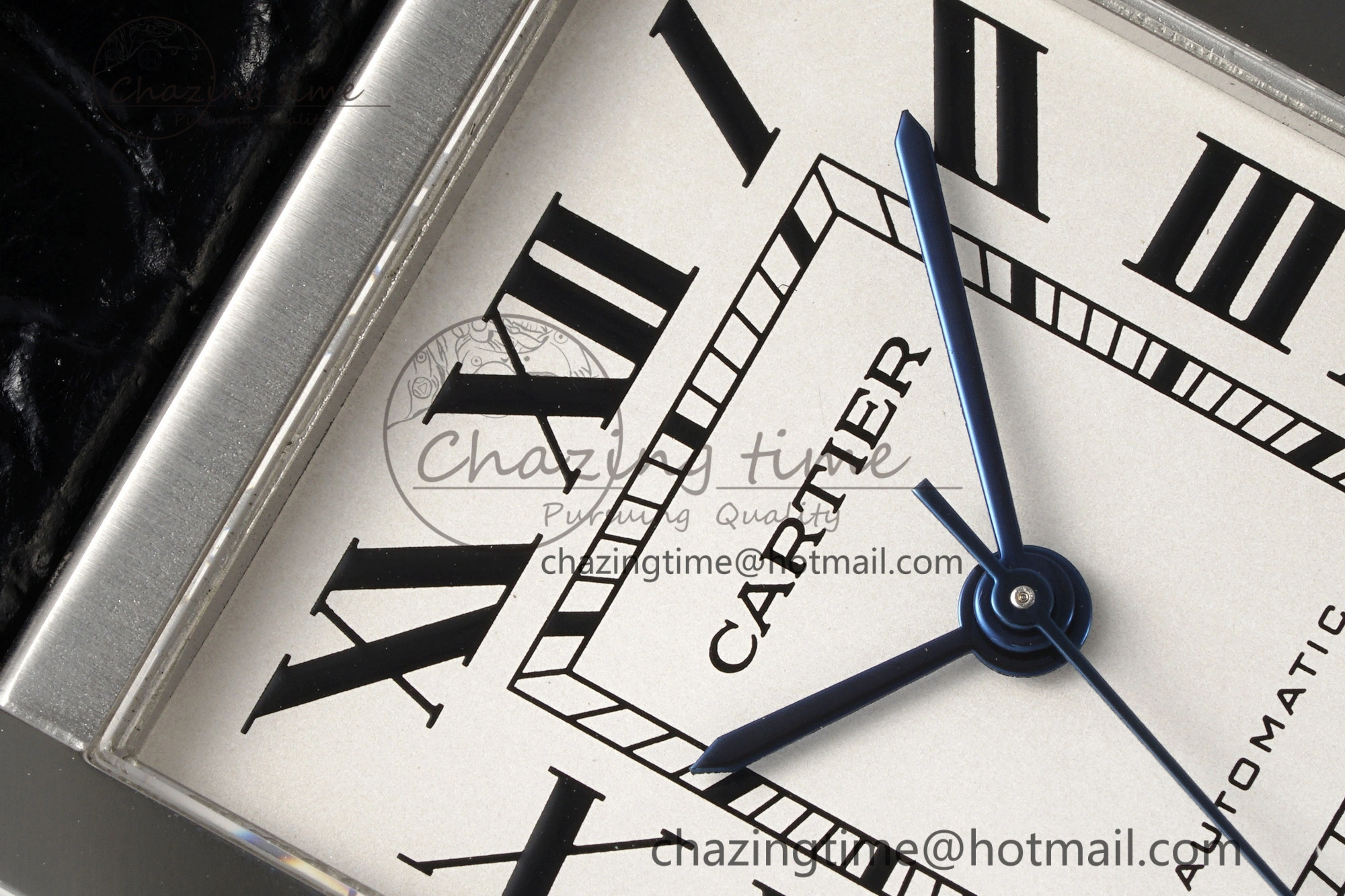 Tank 41 SS APSF 1:1 Best Edition White Dial on Black Croco Leather Strap MIYOTA 9015