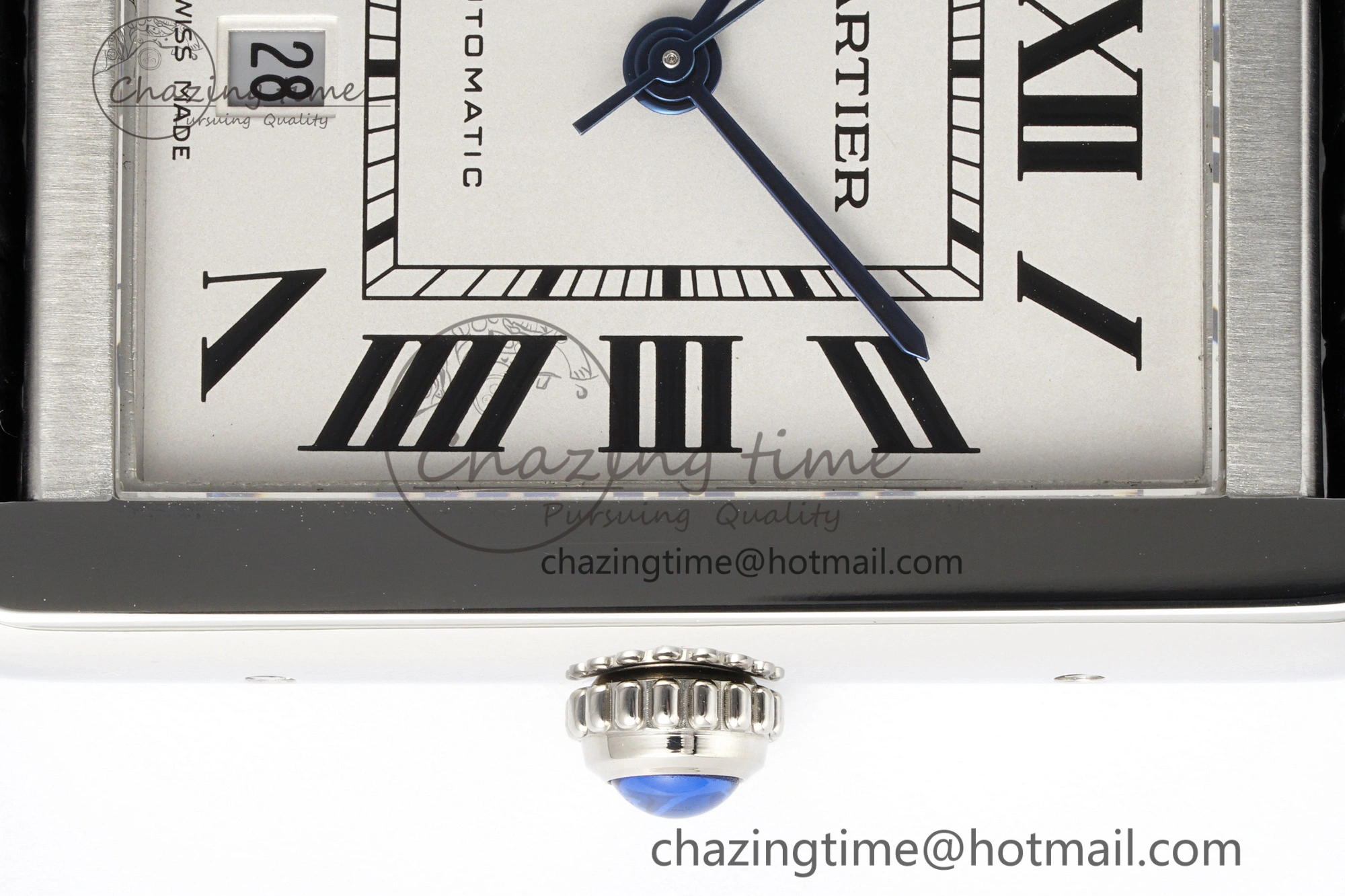 Tank 41 SS APSF 1:1 Best Edition White Dial on Black Croco Leather Strap MIYOTA 9015