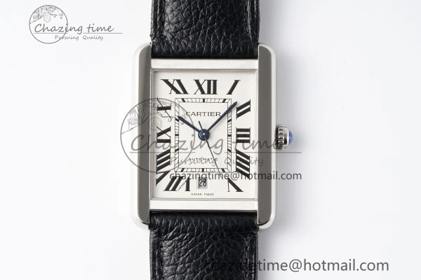 Tank 41 SS APSF 1:1 Best Edition White Dial on Black Leather Strap MIYOTA 9015