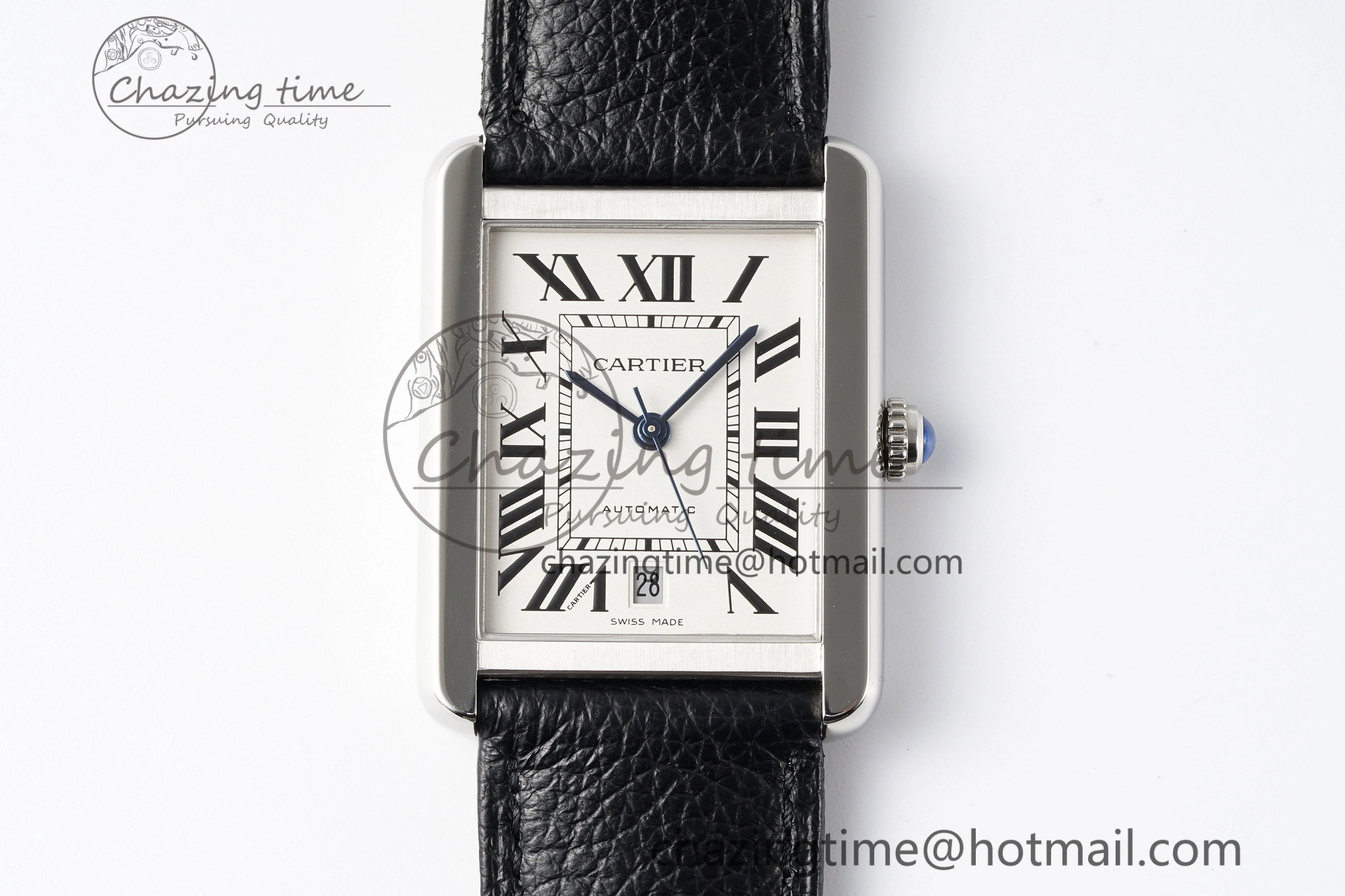 Tank 41 SS APSF 1:1 Best Edition White Dial on Black Leather Strap MIYOTA 9015