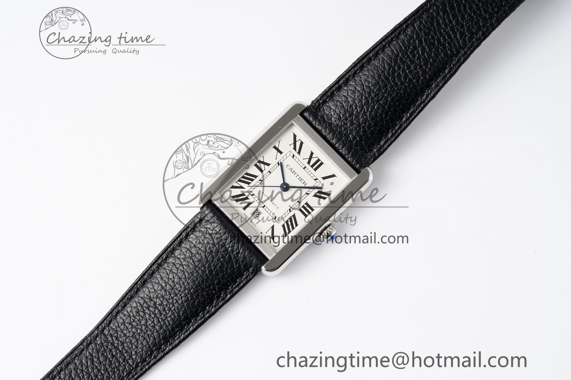Tank 41 SS APSF 1:1 Best Edition White Dial on Black Leather Strap MIYOTA 9015
