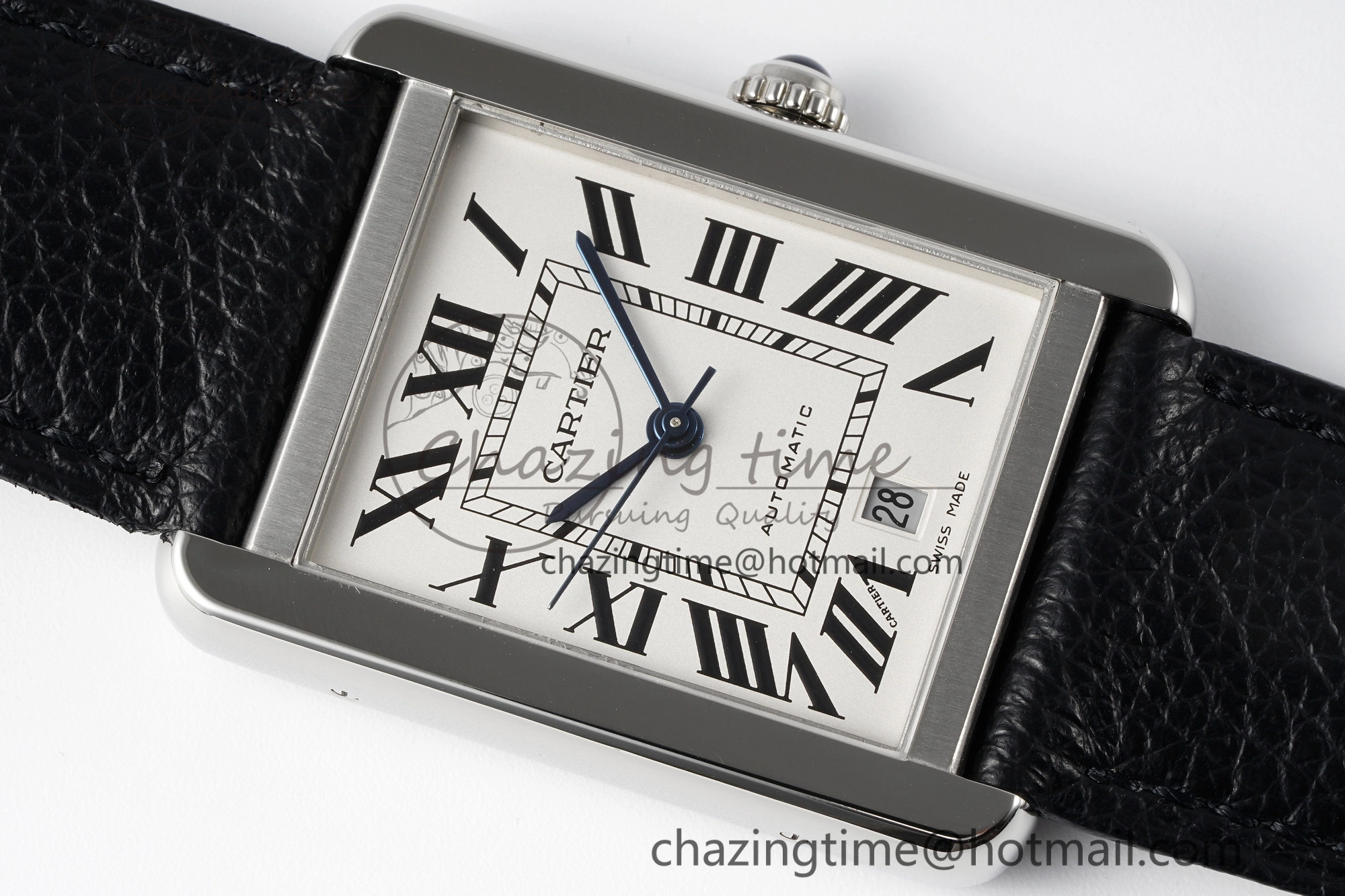 Tank 41 SS APSF 1:1 Best Edition White Dial on Black Leather Strap MIYOTA 9015