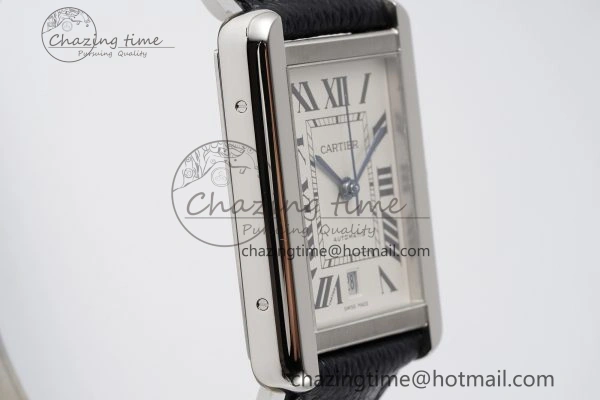 Tank 41 SS APSF 1:1 Best Edition White Dial on Black Leather Strap MIYOTA 9015