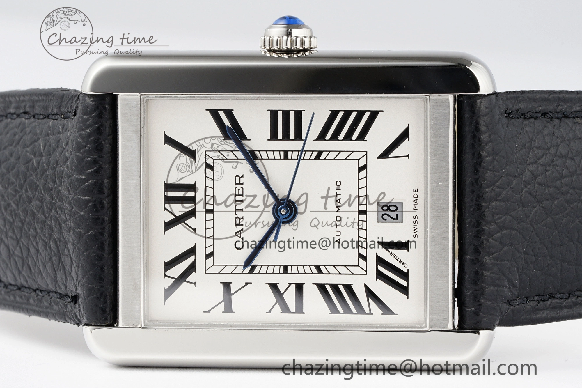 Tank 41 SS APSF 1:1 Best Edition White Dial on Black Leather Strap MIYOTA 9015