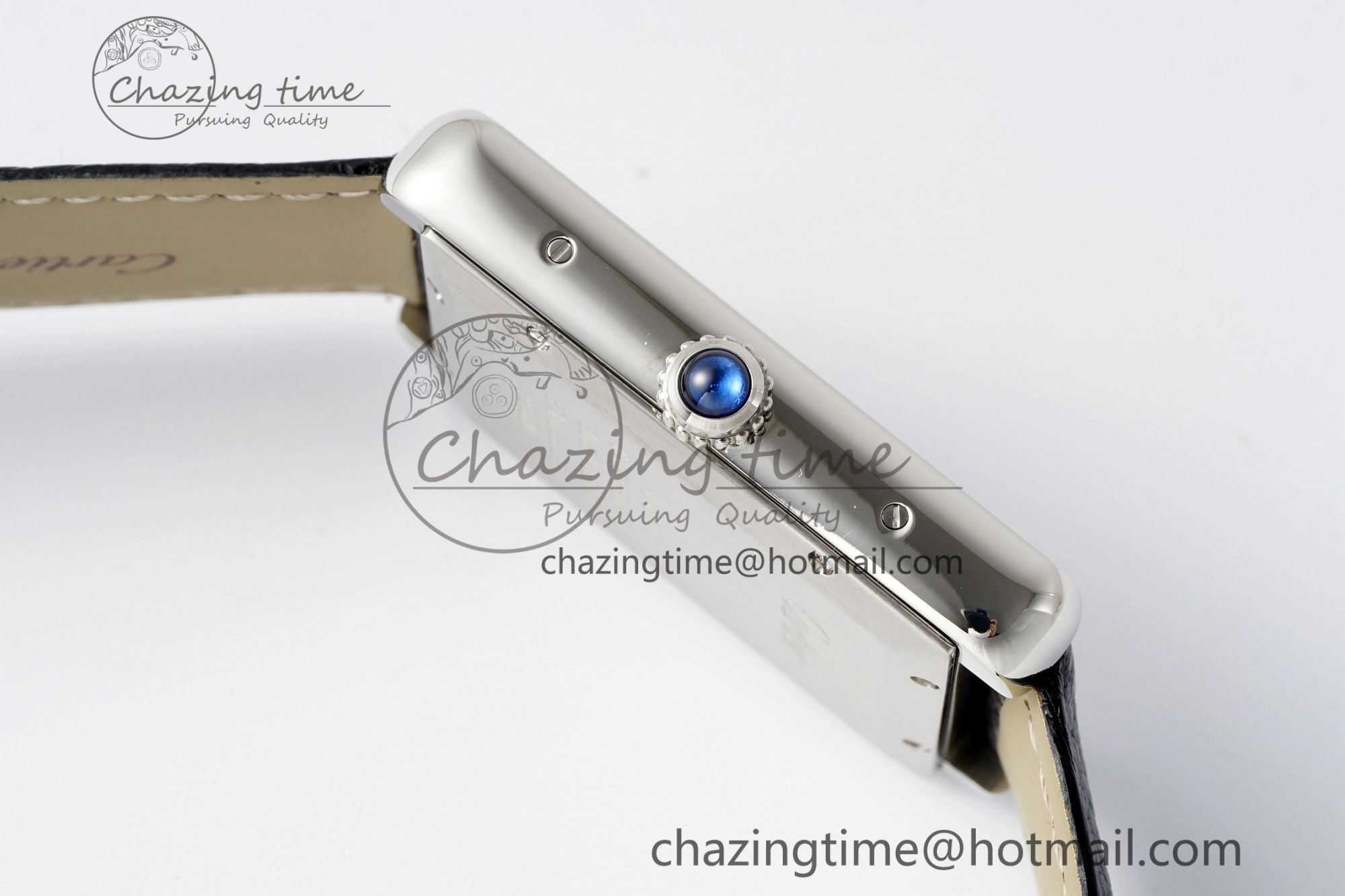 Tank 41 SS APSF 1:1 Best Edition White Dial on Black Leather Strap MIYOTA 9015