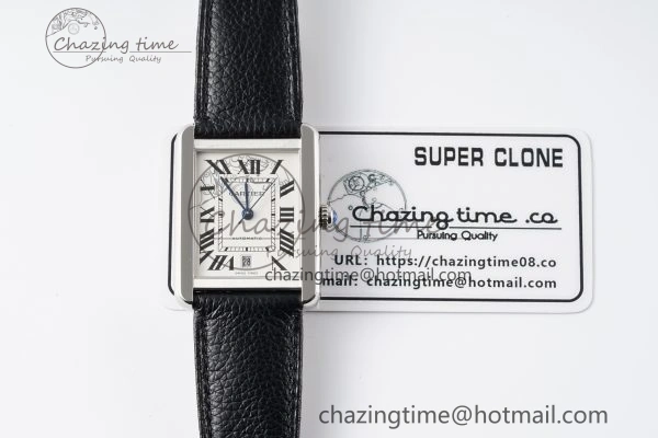 Tank 41 SS APSF 1:1 Best Edition White Dial on Black Leather Strap MIYOTA 9015
