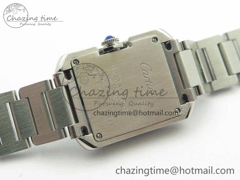 Tank Anglaise Ladies SS GSF 1:1 Best Edition White Dial On SS Bracelet Quartz
