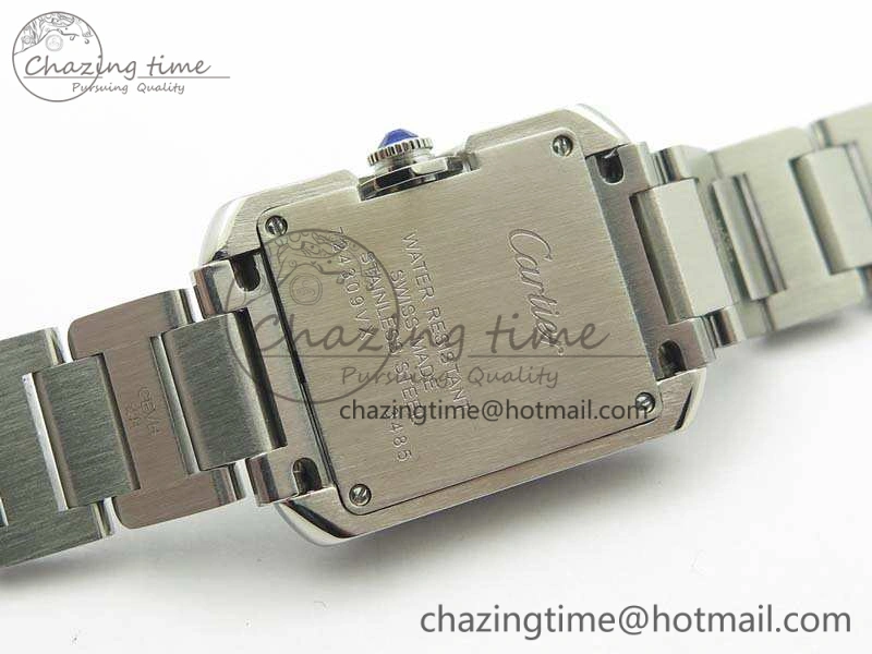 Tank Anglaise Ladies SS GSF 1:1 Best Edition White Dial On SS Bracelet Quartz