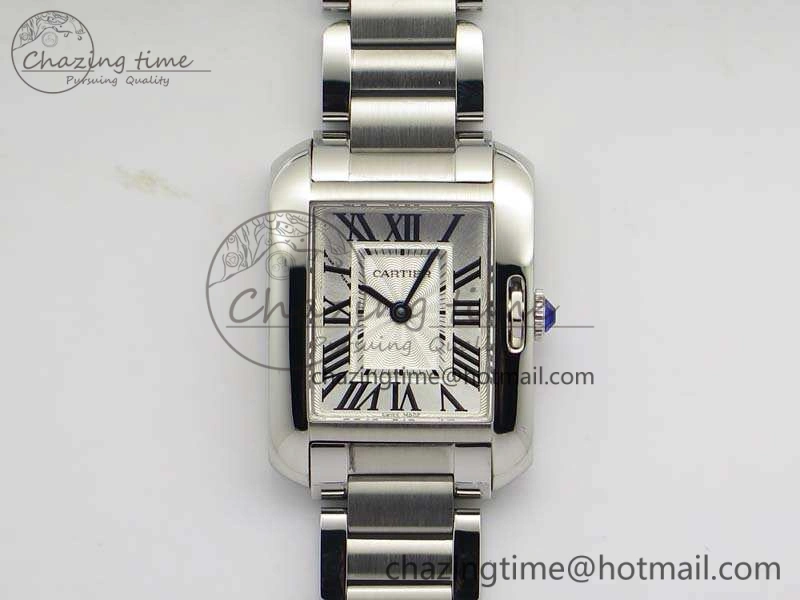 Tank Anglaise Ladies SS GSF 1:1 Best Edition White Dial On SS Bracelet Quartz