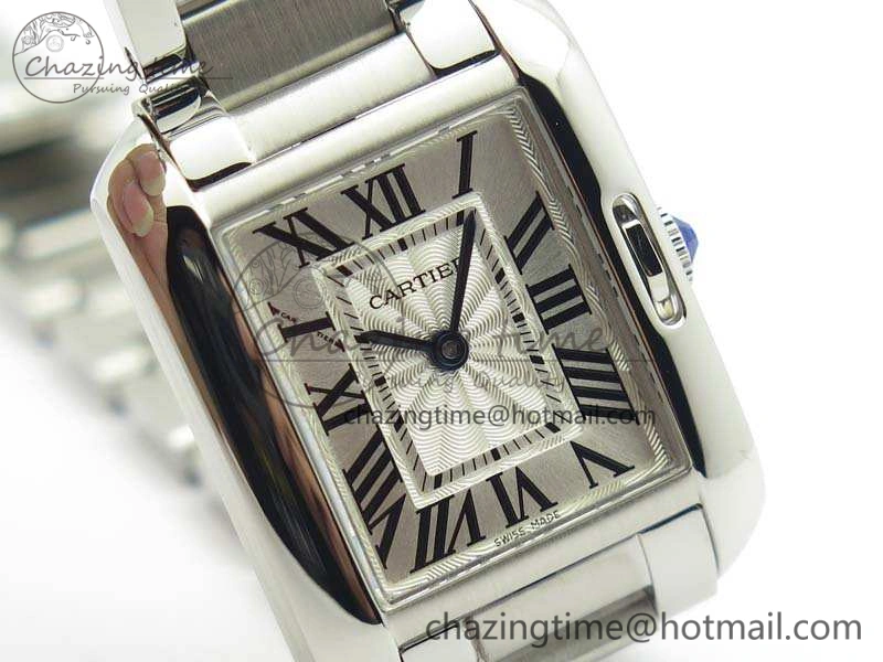 Tank Anglaise Ladies SS GSF 1:1 Best Edition White Dial On SS Bracelet Quartz