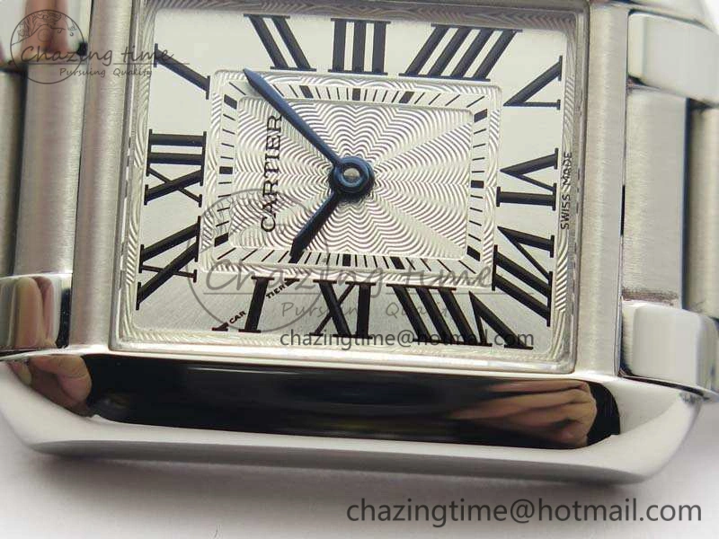 Tank Anglaise Ladies SS GSF 1:1 Best Edition White Dial On SS Bracelet Quartz