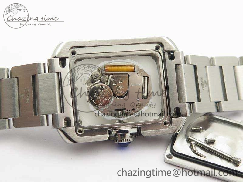 Tank Anglaise Ladies SS GSF 1:1 Best Edition White Dial On SS Bracelet Quartz