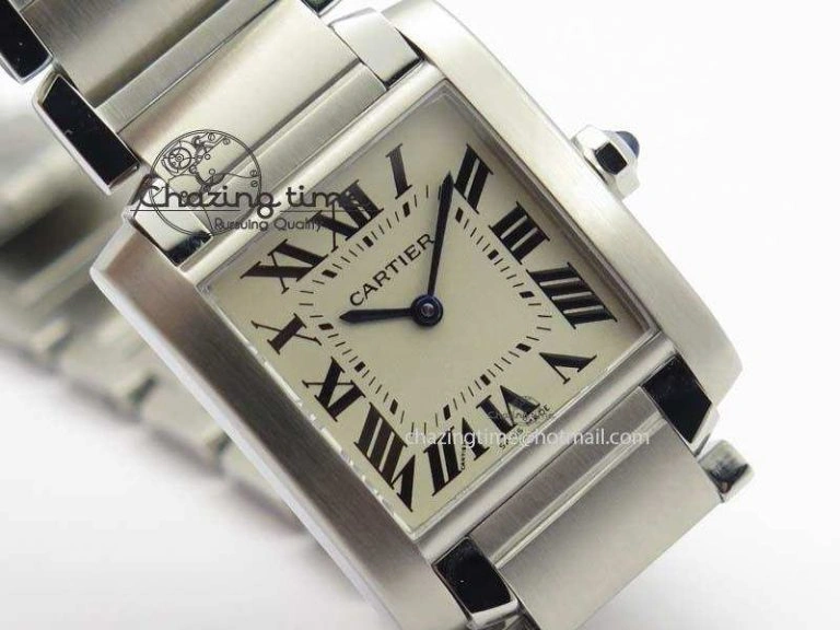 Tank Francaise 30mm Ladies SS TW 1:1 Best Edition White Dial On SS Bracelet Ronda Quartz