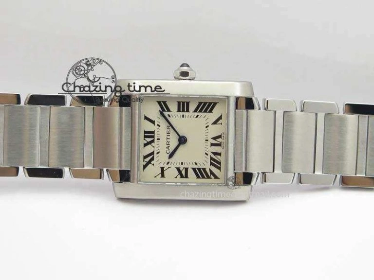 Tank Francaise 30mm Ladies SS TW 1:1 Best Edition White Dial On SS Bracelet Ronda Quartz