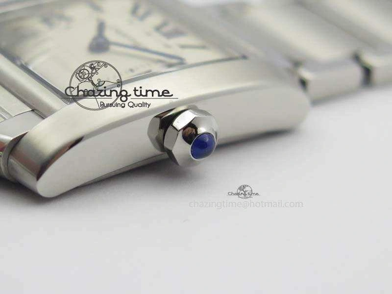 Tank Francaise 30mm Ladies SS TW 1:1 Best Edition White Dial On SS Bracelet Ronda Quartz