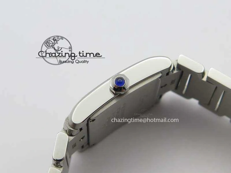 Tank Francaise 30mm Ladies SS TW 1:1 Best Edition White Dial On SS Bracelet Ronda Quartz