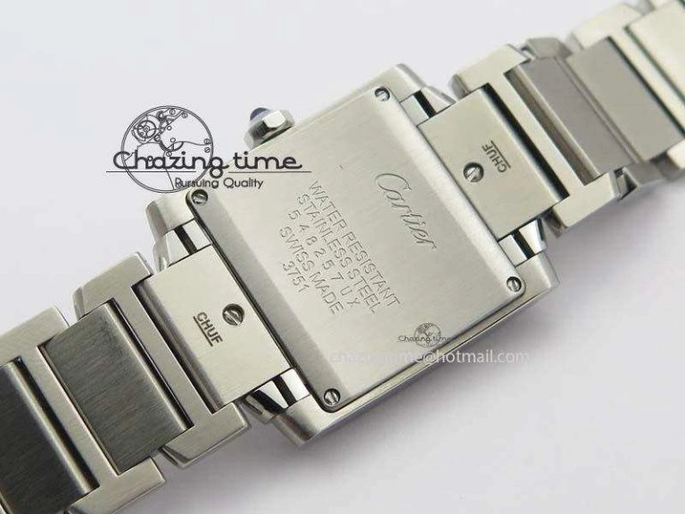 Tank Francaise 30mm Ladies SS TW 1:1 Best Edition White Dial On SS Bracelet Ronda Quartz