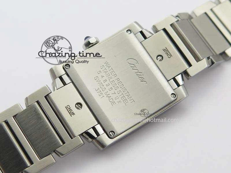 Tank Francaise 30mm Ladies SS TW 1:1 Best Edition White Dial On SS Bracelet Ronda Quartz