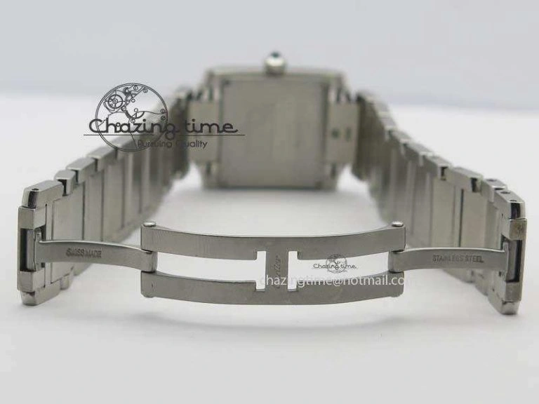 Tank Francaise 30mm Ladies SS TW 1:1 Best Edition White Dial On SS Bracelet Ronda Quartz