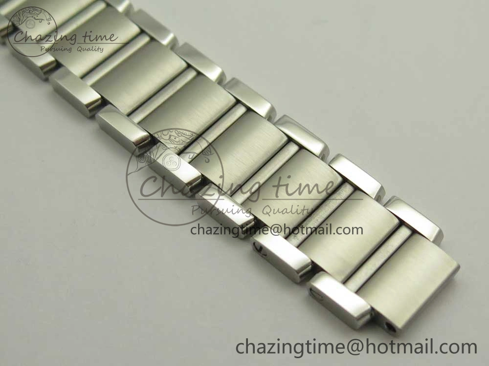 Tank Francaise Ladies 25mm Dia Bezel SS 8848F 1:1 Best Edition Ivory Dial on SS Bracelet Ronda Quartz