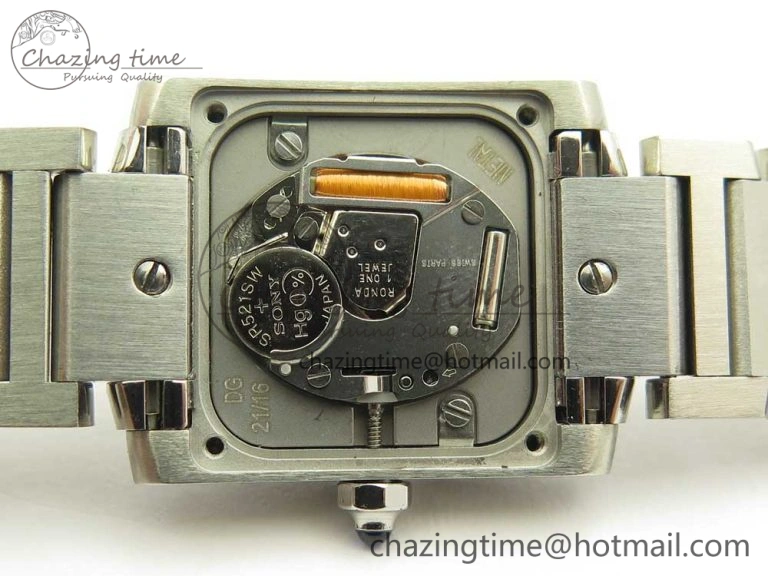 Tank Francaise Ladies 25mm Dia Bezel SS 8848F 1:1 Best Edition Ivory Dial on SS Bracelet Ronda Quartz