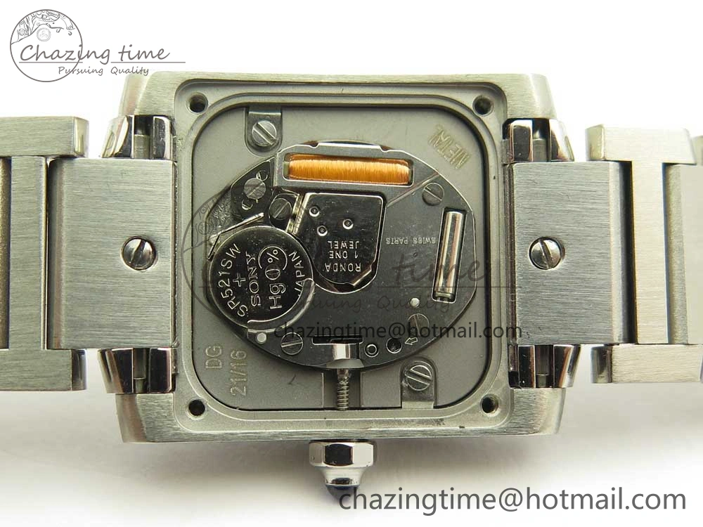 Tank Francaise Ladies 25mm Dia Bezel SS 8848F 1:1 Best Edition Ivory Dial on SS Bracelet Ronda Quartz
