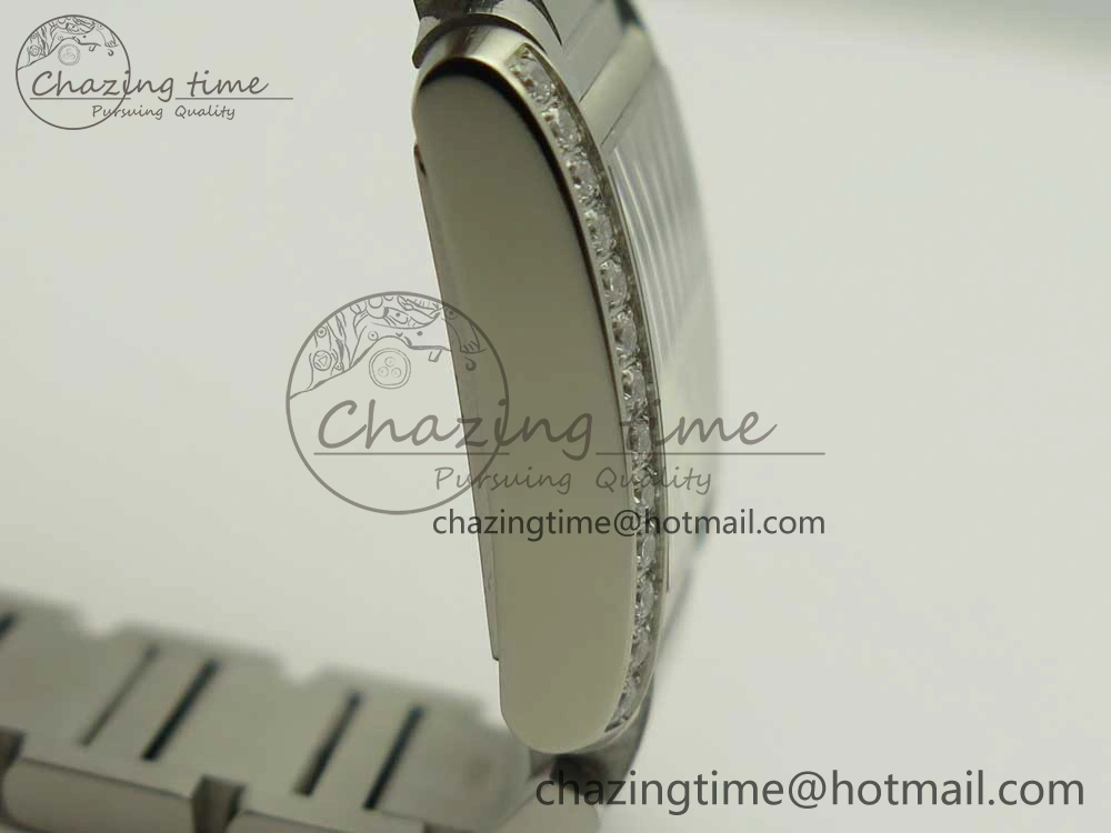 Tank Francaise Ladies 25mm Dia Bezel SS 8848F 1:1 Best Edition Ivory Dial on SS Bracelet Ronda Quartz