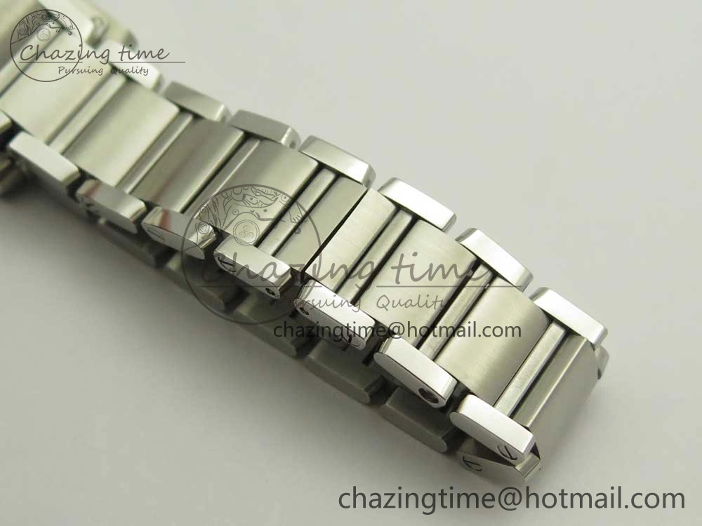 Tank Francaise Ladies 25mm SS 8848F 1:1 Best Edition Pink Dial on SS Bracelet Ronda Quartz