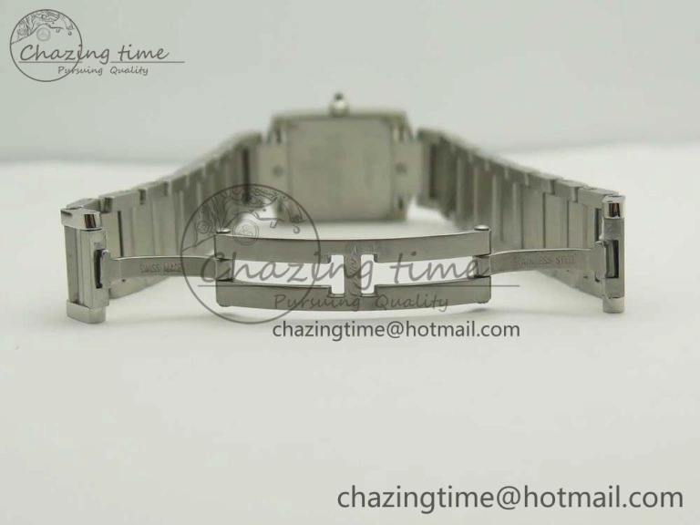 Tank Francaise Ladies 25mm SS 8848F 1:1 Best Edition Pink Dial on SS Bracelet Ronda Quartz